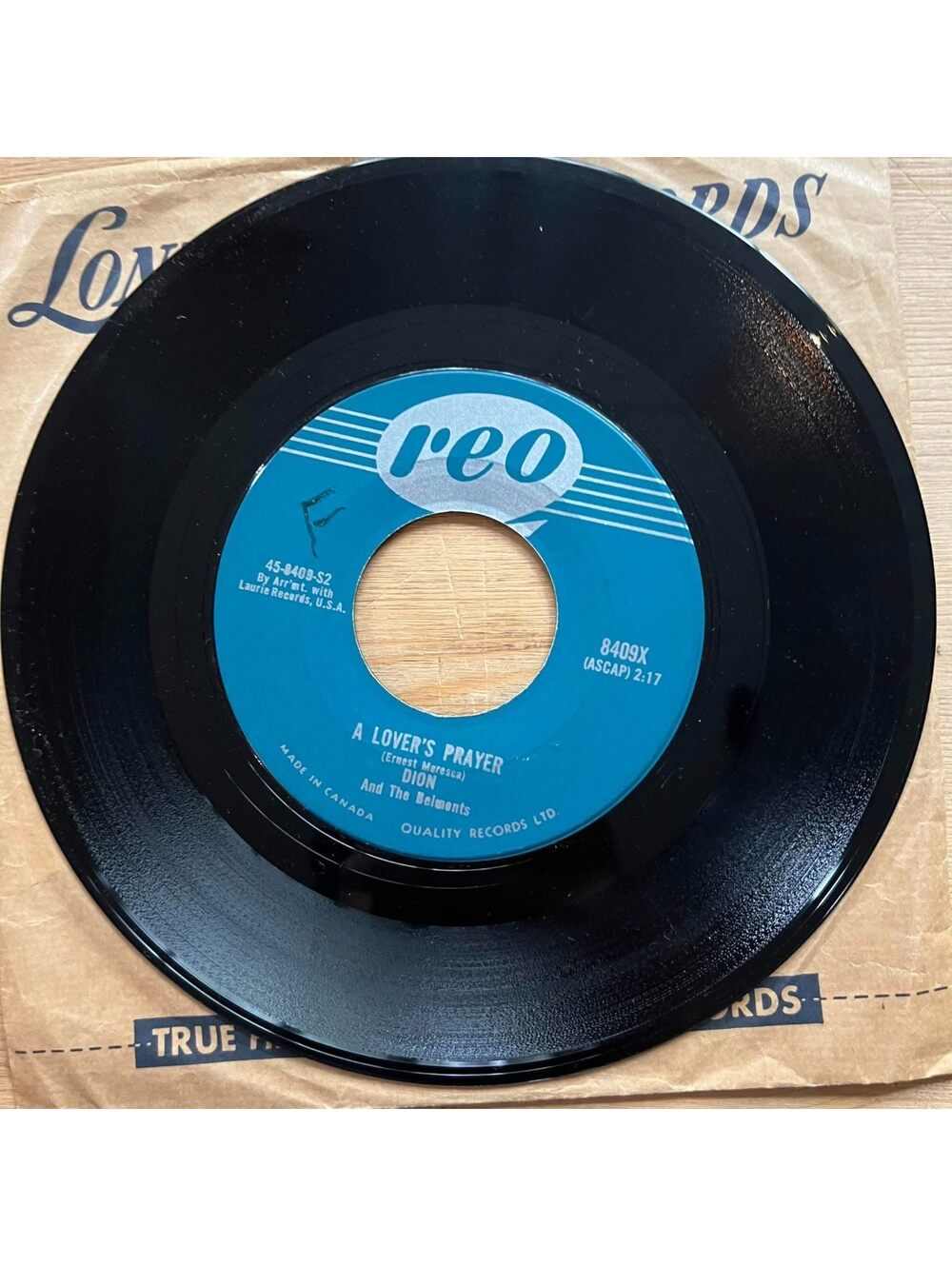 Dion and the Elements - A Lover's Prayer/Every Little thing I Do 45rpm VG+ R15